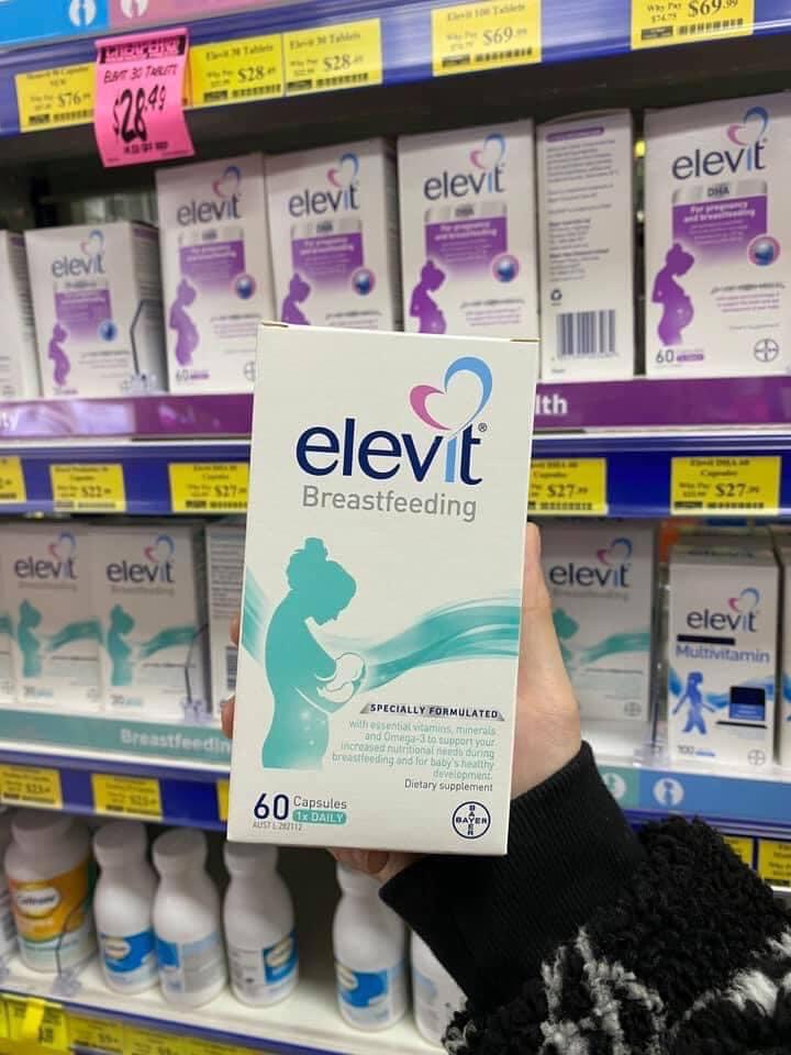 Elevit Bú - Elevit Sau Sinh - Elevit Breastfeeding 60 viên-Úc