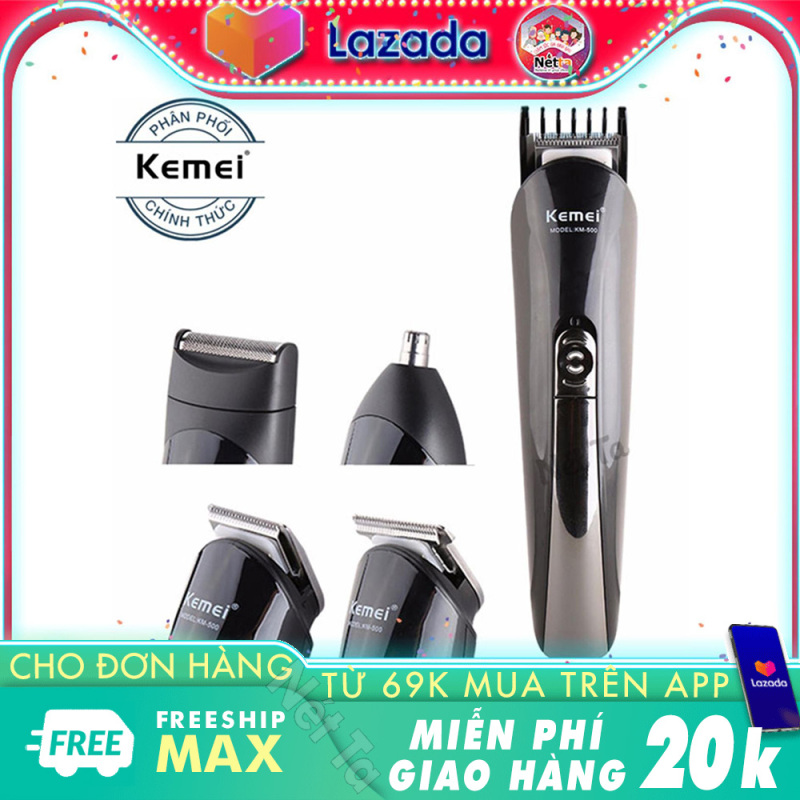 Tông đơ cắt tóc 4in1 Kemei KM-500 đa năng chuyên dụng cắt tóc, cao râu, tỉa lông mũi - Hãng phân phối chính thức
