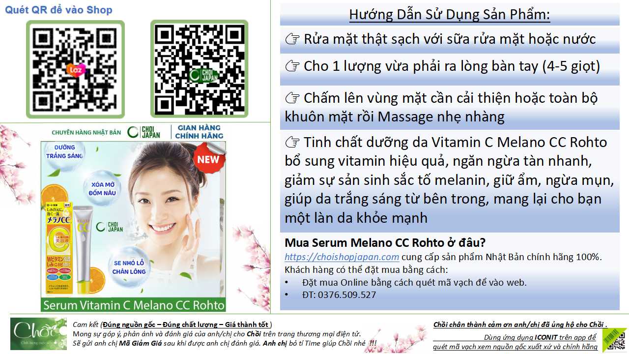 [HCM]Serum Melano CC | dưỡng trắng da chống thâm nám