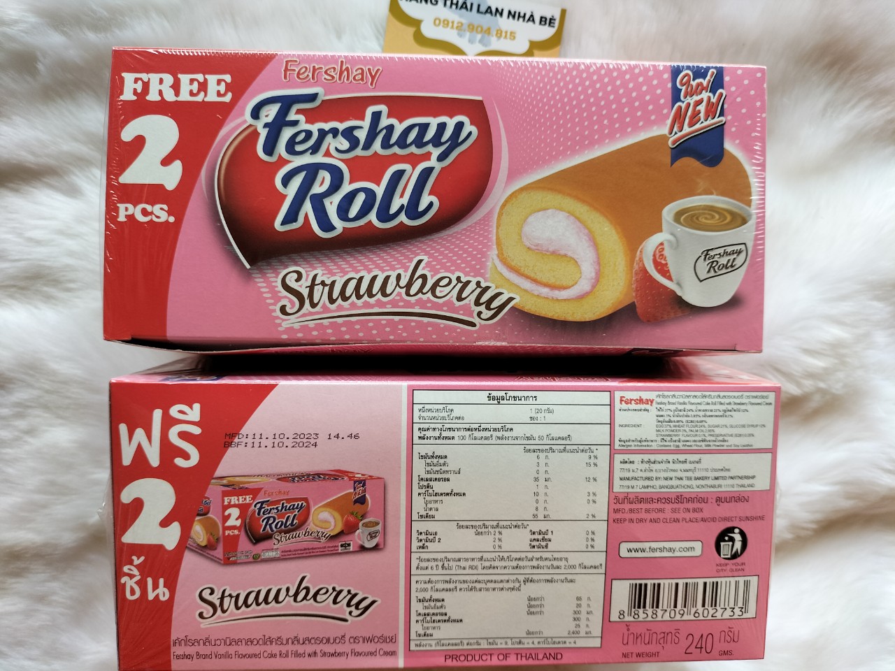 BÁNH BÔNG LAN CUỘN THÁI LAN FRESHAY ROLL VỊ DÂU
