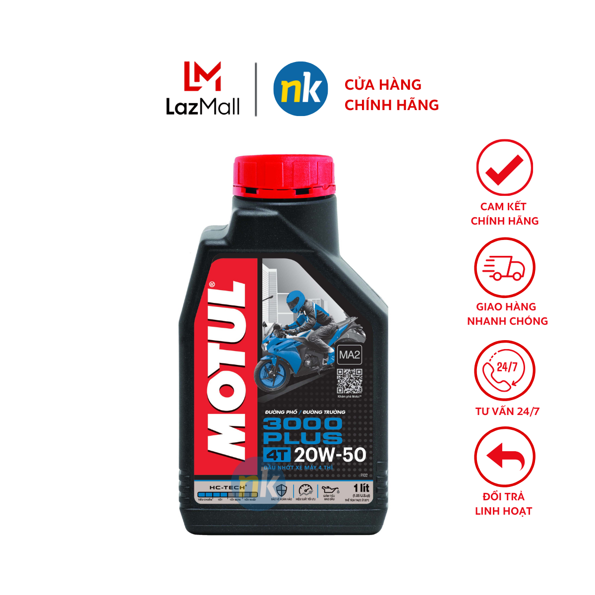Nhớt xe máy số Motul 3000 Plus 20W50 1L