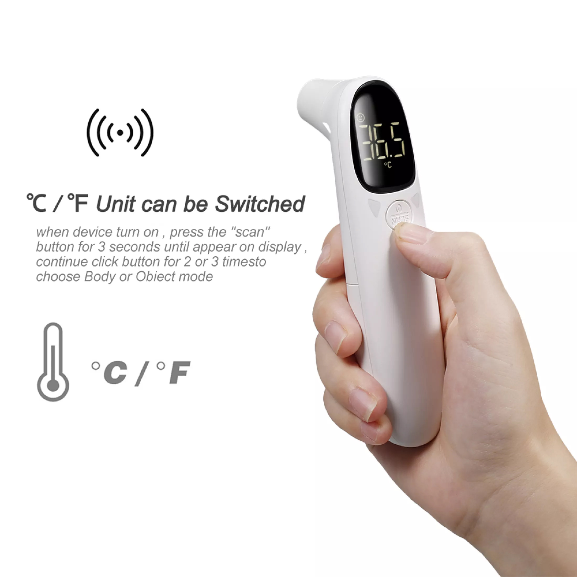 Thermometer infrared intelligent digital display precision quickly bundled 2 pin [genuine product video]