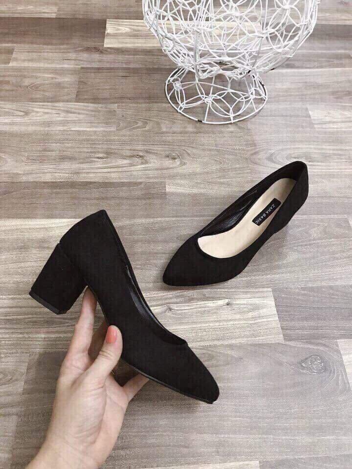 giày cao gót 5p đen trơn