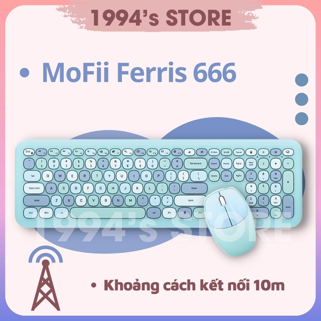 (CÓ SẴN) Combo bàn phím giả cơ và chuột không dây MOFii 666 Tặng kèm PIN dùng cho máy tính bàn PC, Laptop, Tivi ....