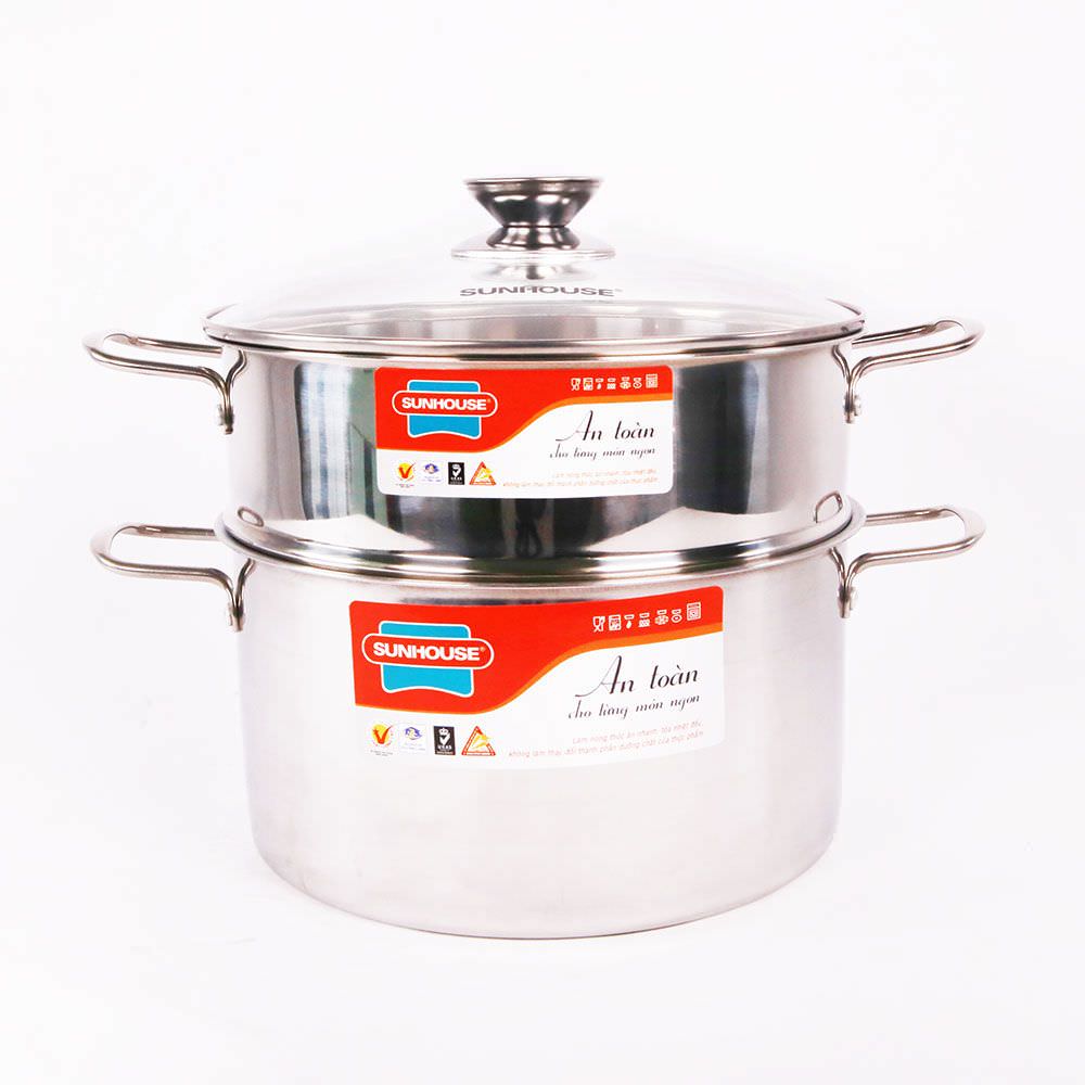 Bộ nồi xửng hấp inox sunhouse 24cm ssp24a