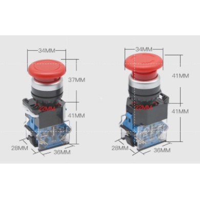 Nút nhấn dừng khẩn cấp LA38-11ZS giá rẻ phi 22mm [đơn tối thiểu 30k]