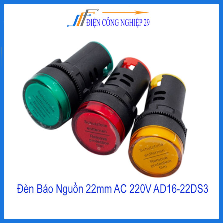 Đèn báo nguồn 22mm ac 220v ad16-22ds3