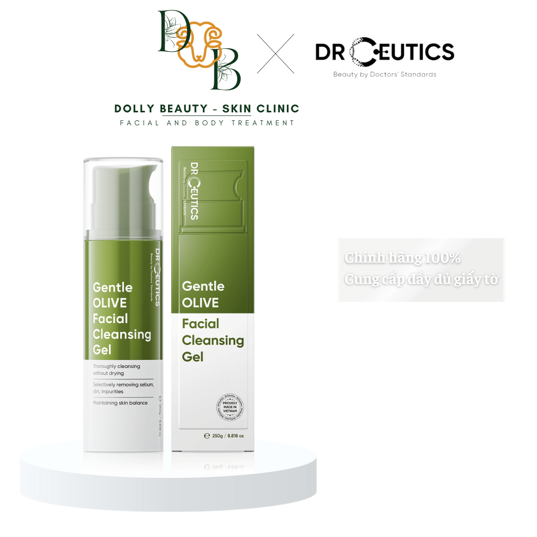 Sữa rửa mặt dịu nhẹ phù hợp với mọi loại da FACIAL OLIVE CLEANSING FOAM của DrCeutics - Gentle Olive Cleansing Foam - Dưỡng ẩm da - Chất lượng 100% - Cung cấp độ ẩm dịu nhẹ.