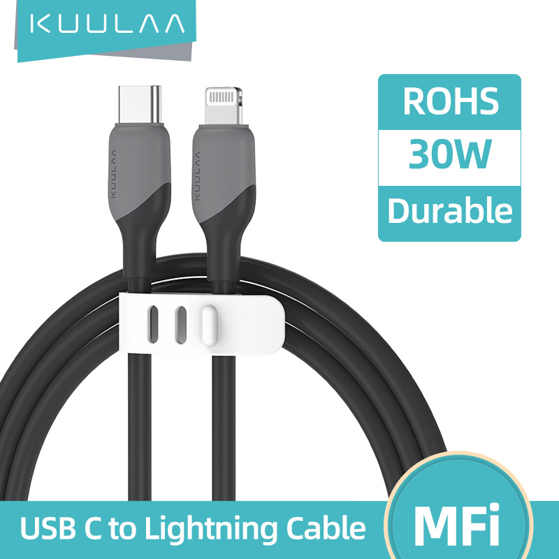 【For iPhone 13】【50% OFF Voucher】KUULAA MFi 30W 3A(MAX) Fast Charging Cable Type-c To Lightning PD Quick Charging Date Cable For iPhone 12 Mini Pro Max 11 X XS 8 XR Charge Cord