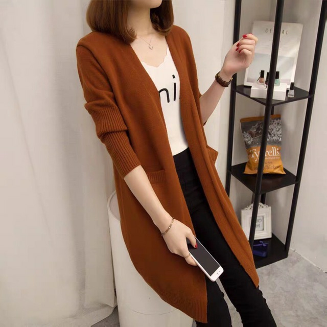 Áo khoác Cadigan Evelyn len mịn dáng dài