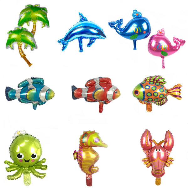 Set bóng trang trí sinh nhật cho bé chủ đề cá biển