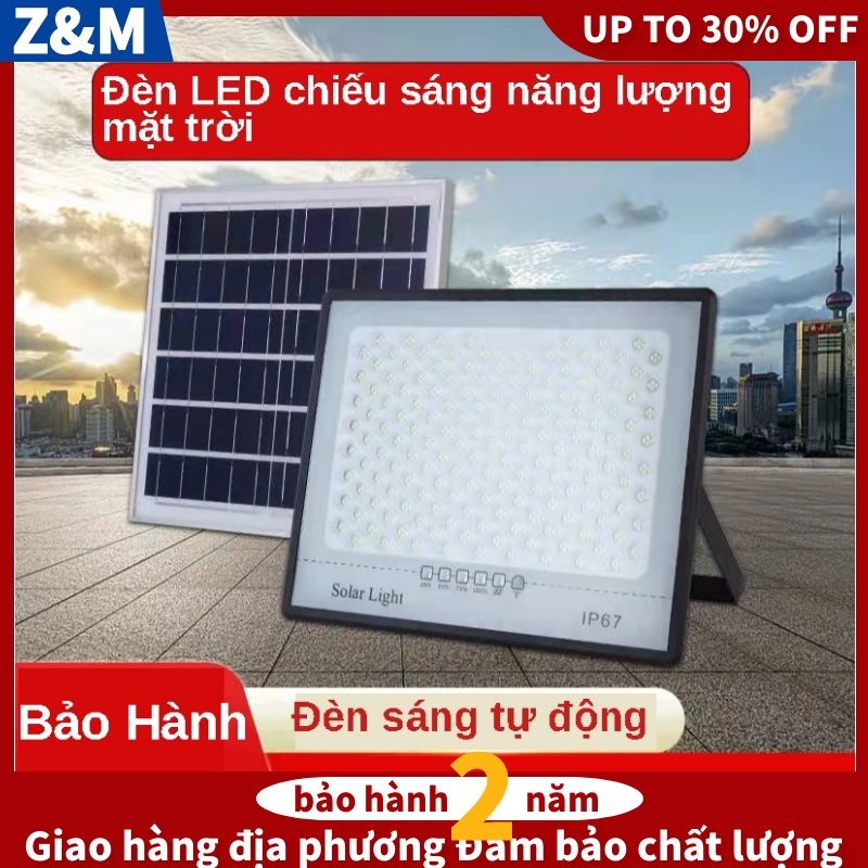 Đèn led năng lượng mặt trời 50W 80W 100W đèn ngoài trời den nang luong mat trời Nhà ngoài trời sân vườn chiếu sáng đèn trang trí bảo hành 2 năm