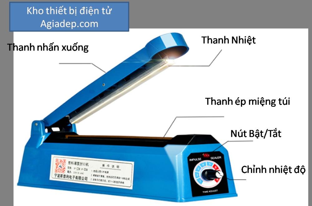 Máy dập dán, hàn miệng túi nilon đóng gói thực phẩm (được yêu thích của Agiadep) (Loại dài 20cm) - Bán chạy