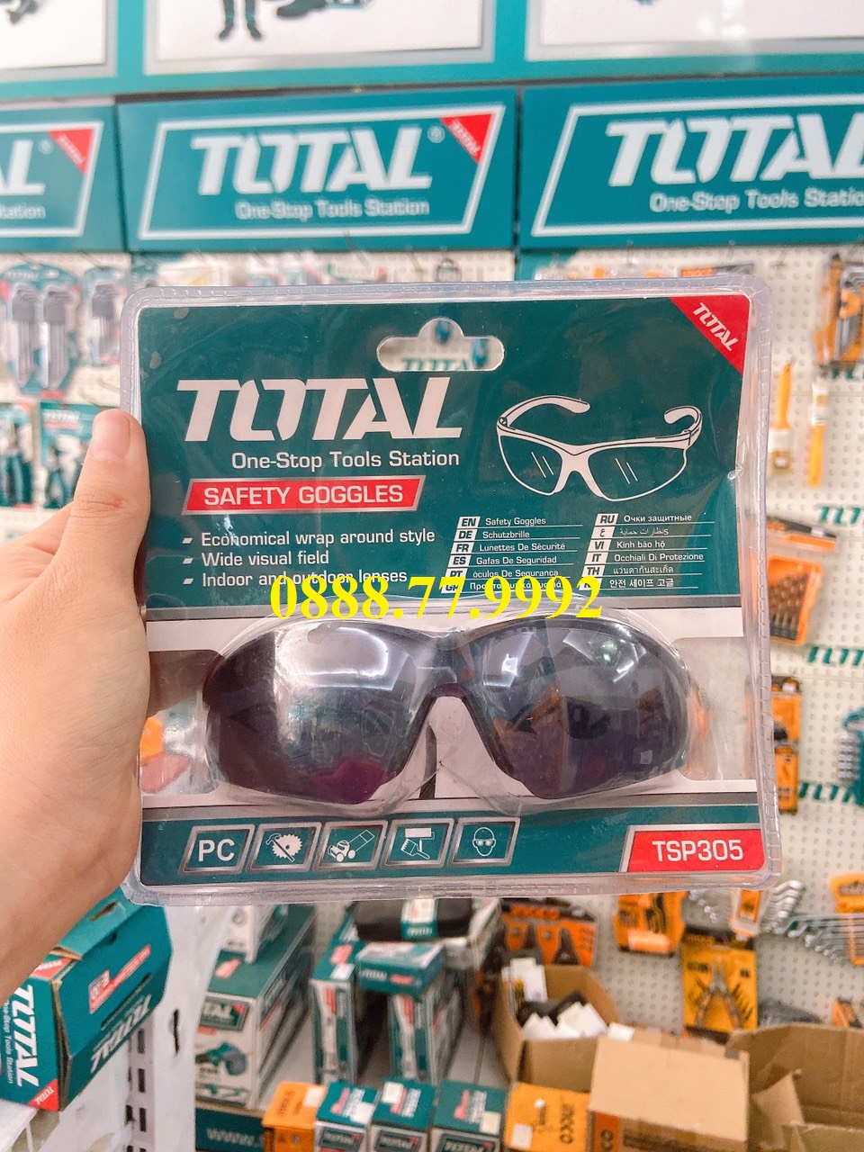 Kính bảo hộ lao động TOTAL TSP305 bảo vệ thợ hàn, nhựa dẻo độ bền cao, thiết kế ôm trọn chắc chắn, thoải mái