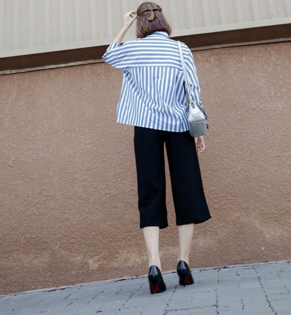 Mua 2 giảm 5%] Quần culottes lửng khóa thật mã 606