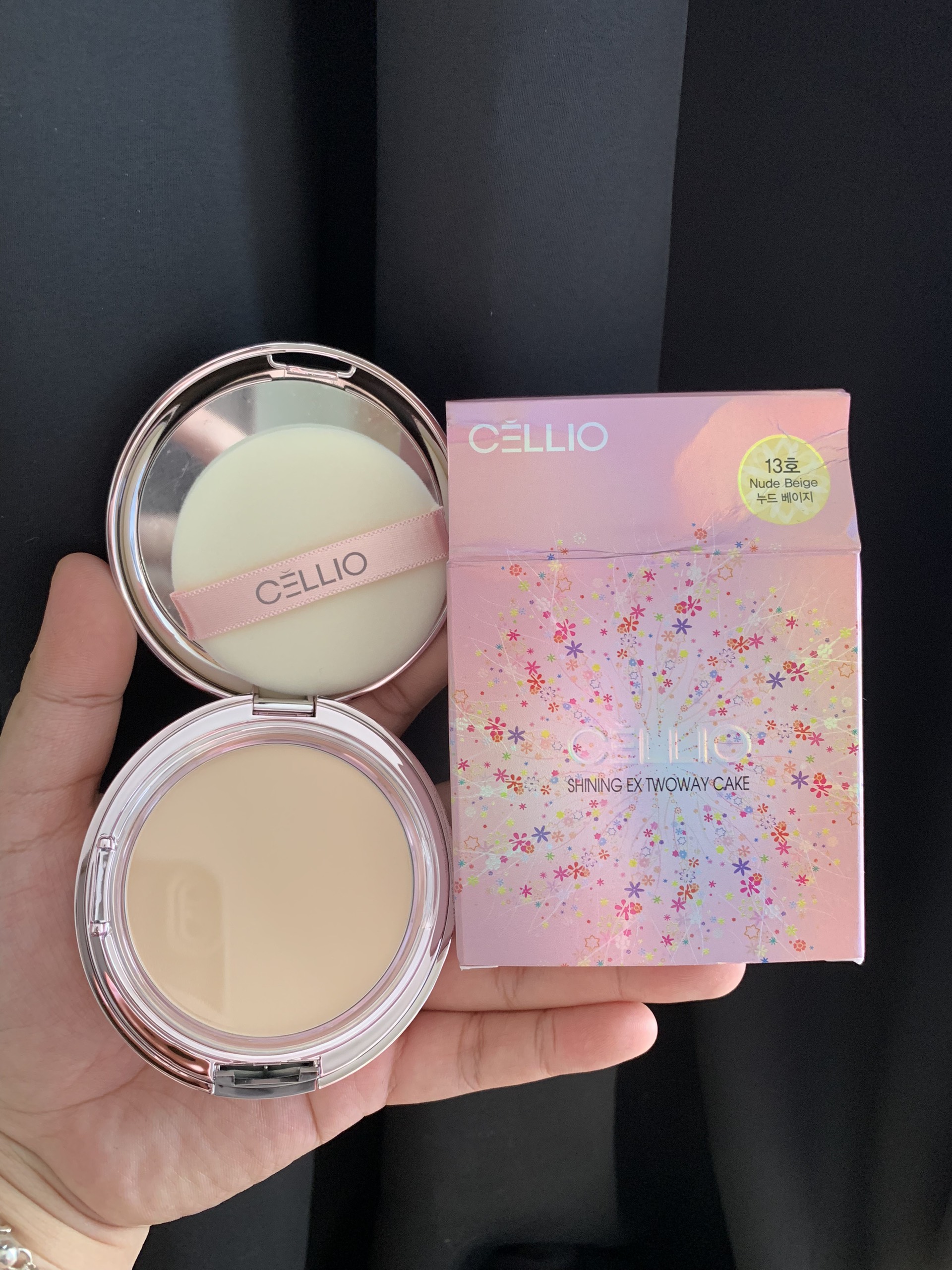 Phấn phủ siêu mịn cellio ex collagen twoway cake / phấn phủ innisfree hàn quốc