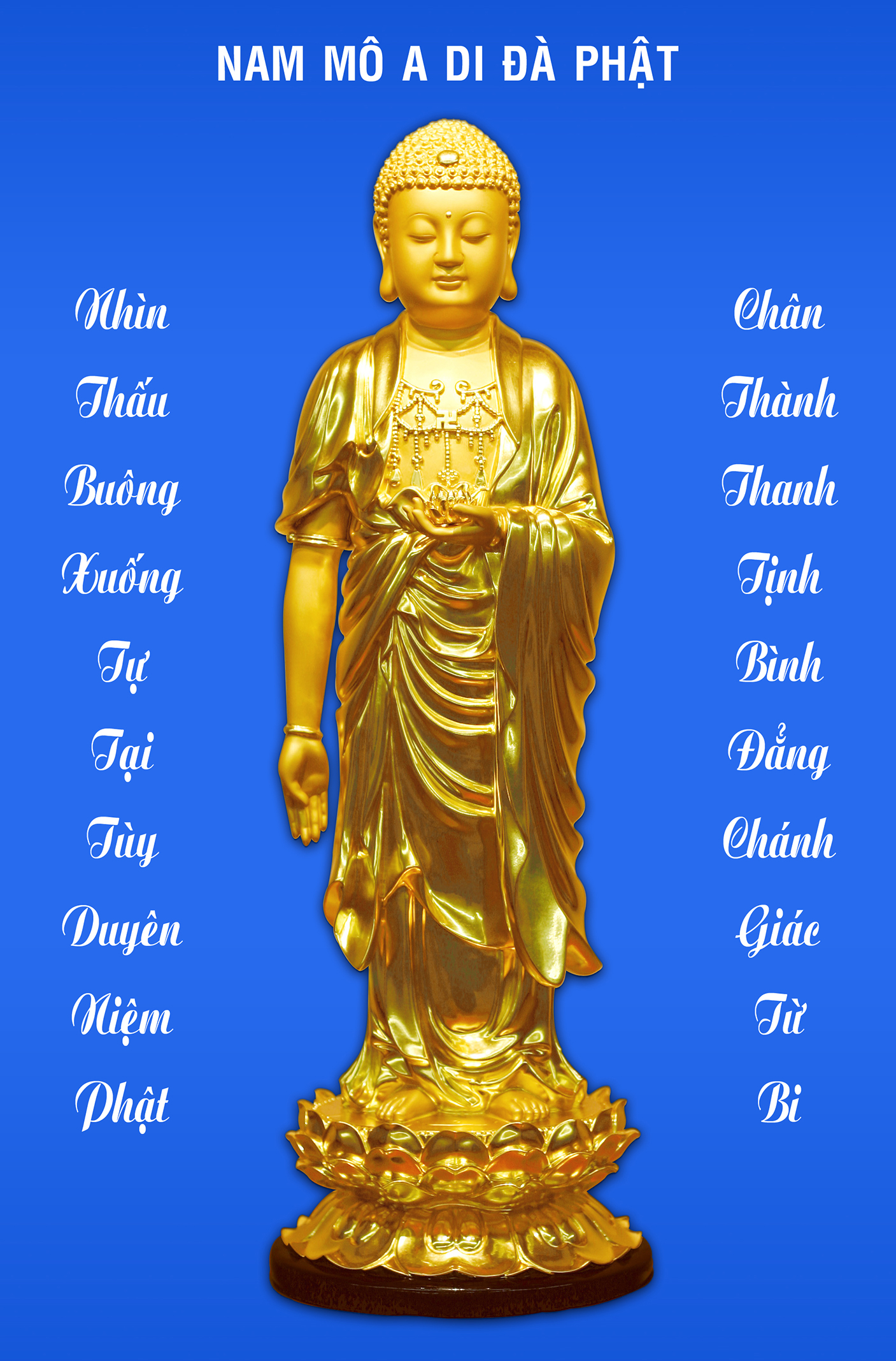 Tranh Phật A Di ĐÀ 37 kèm khung