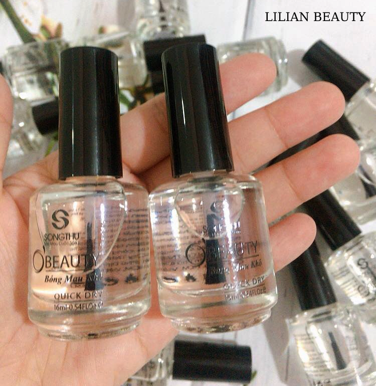 Sơn móng tay - sơn bóng mau khô nắp đen 16ml/chai