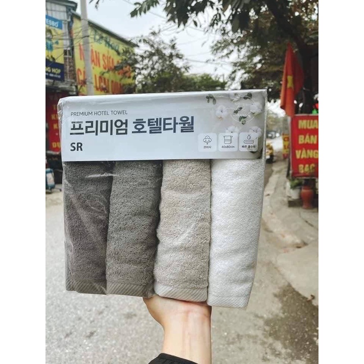 Set 4 khăn gội hàng dư đẹp size 80cm