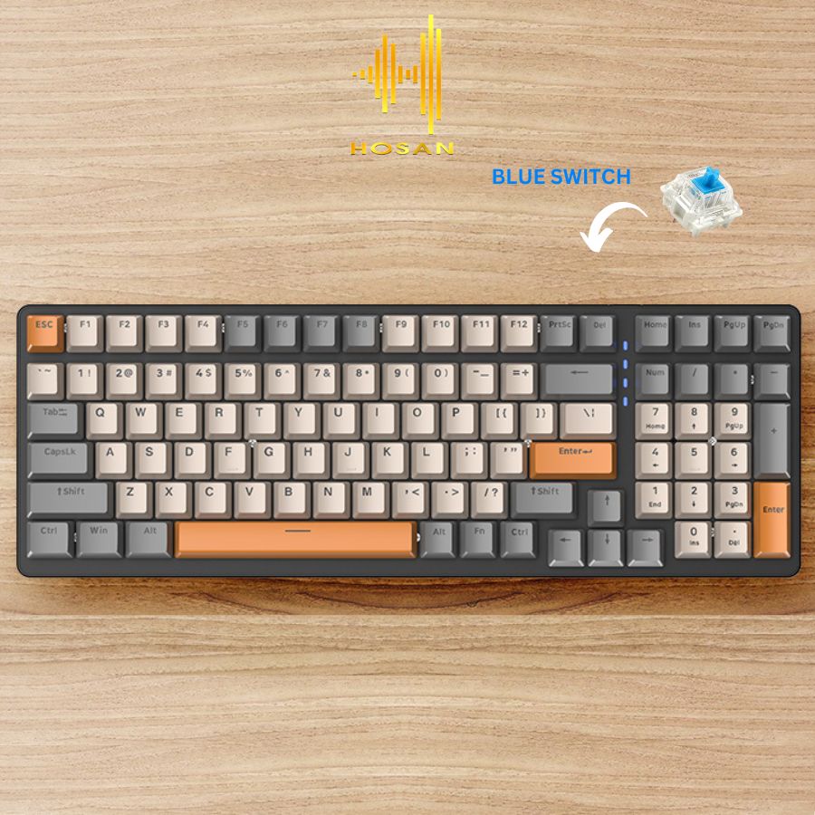 Bàn phím cơ ZIYOULANG K6 cao cấp - Phím cơ gaming 100 phím trục cơ kết nối bluetooth và USB, tuổi thọ 50 triệu lần bấm