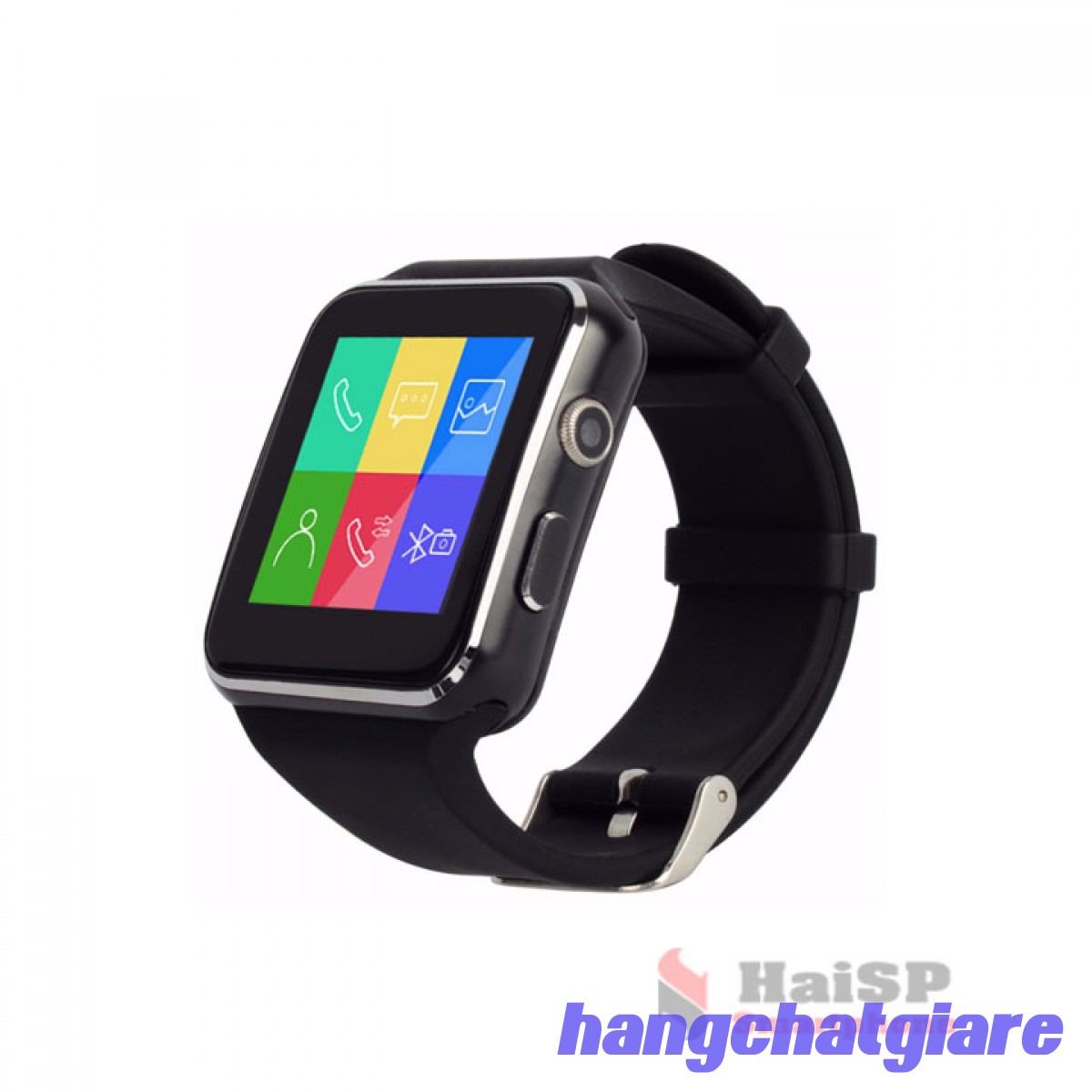 [HCM]Đồng hồ thông minh màn hình cong SmartWatch SX6 (Đen)