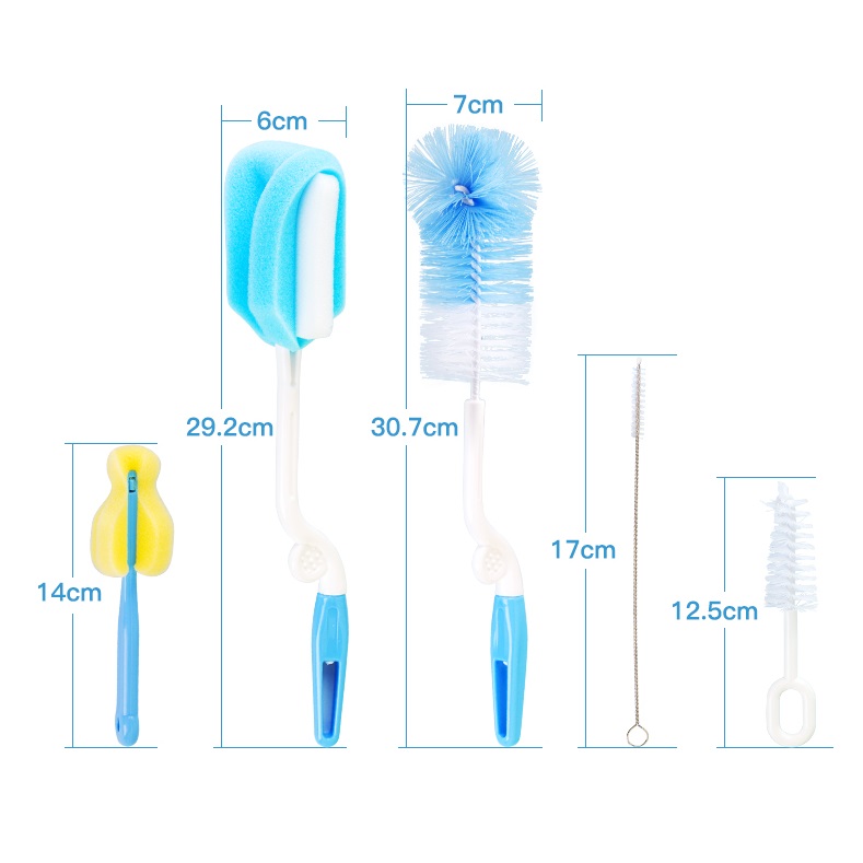 Bộ dụng cụ cọ rửa bình sữa 5 chi tiết cho bé