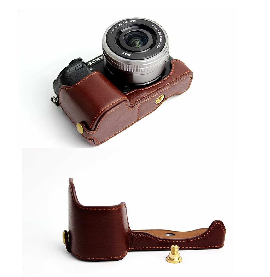 Half Case - Leather Case for Sony A6000/ A6300 Camera