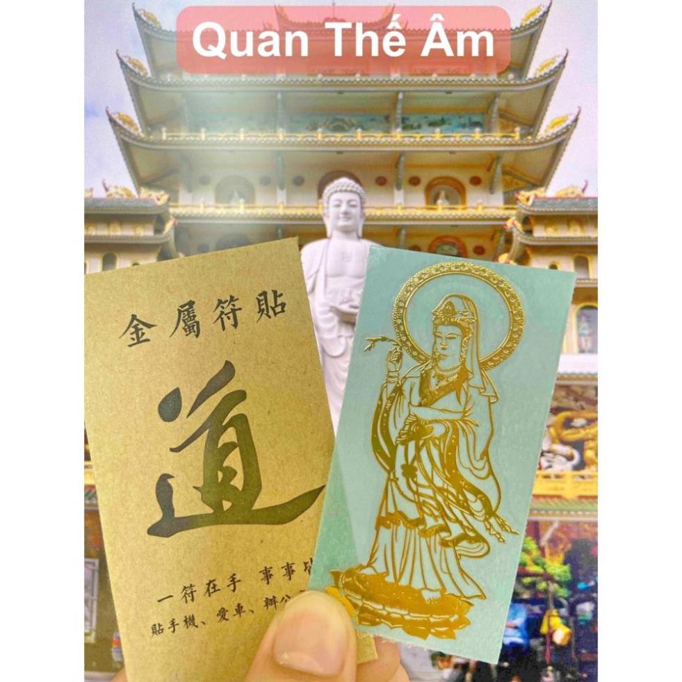 Miếng dán điện thoại quan âm bồ tát , bình an, may mắn