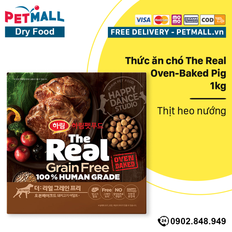 Thức ăn chó The Real Oven-Baked Pig 1kg - Thịt heo nướng Petmall