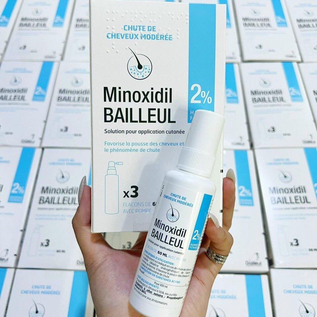 Xịt mọc tóc minoxidil bailleul 2% 5% - ngăn rụng tóc kích thích mọc tóc