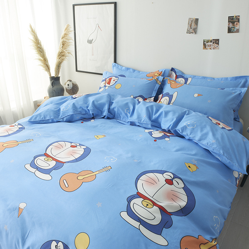 Trọn Bộ 4 Món Cotton Poly Nhập Mẫu DOREMON ĐÁNH ĐÀN dễ thương,đáng yêu