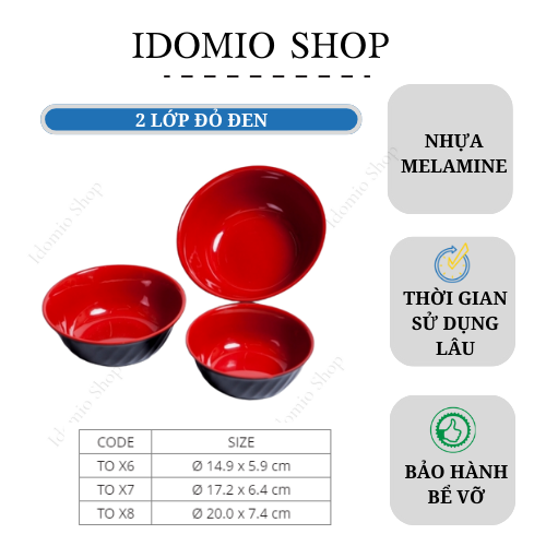 Tô Nhựa Xoắn  2 Lớp Đỏ Đen
