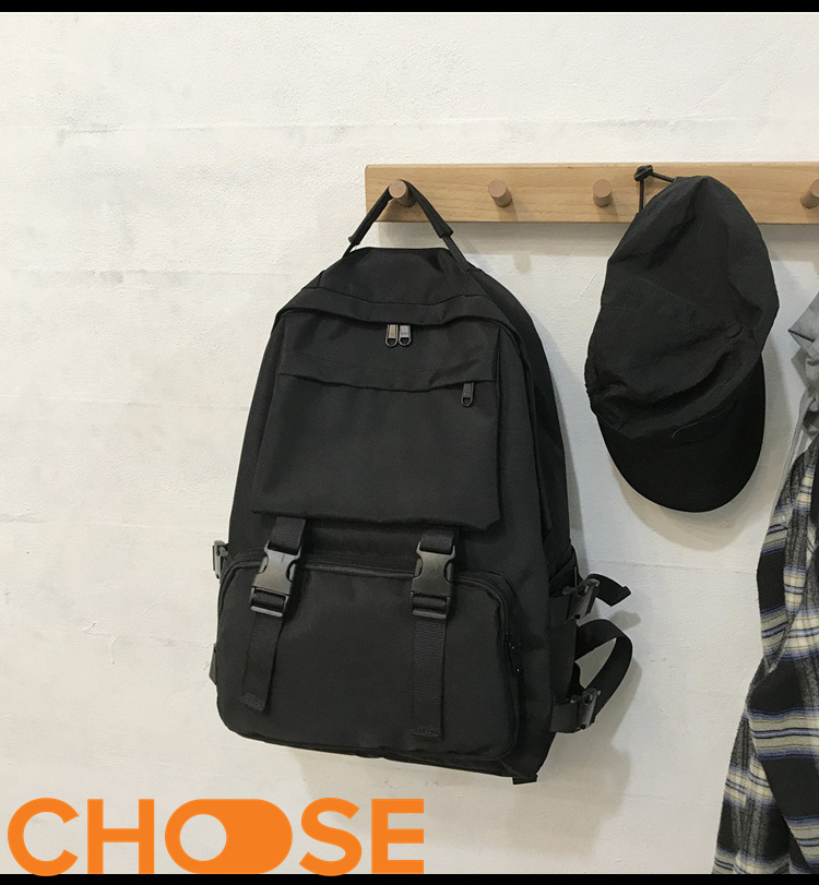 Balo Nam Nữ ULZZANG BASIC ĐEN Vải Dày Chống Thấm Choose BB1301