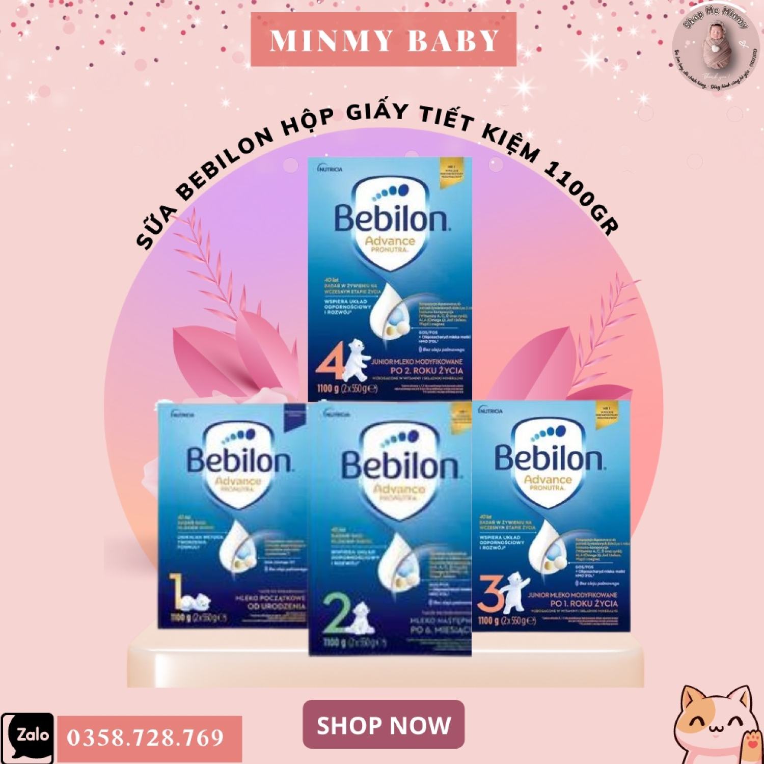 [Giá Cực Tốt] Sữa Bebilon Hộp giấy tiết kiệm 1100gr {Đủ số 1,2,3,4}