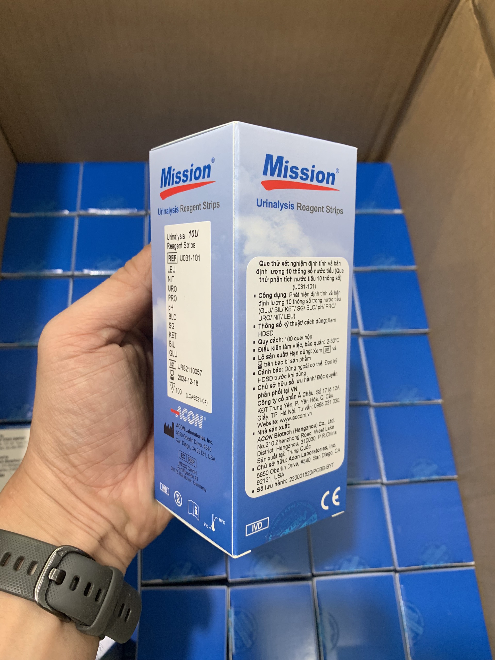 Que thử nước tiểu ACON Mission 10 thông số - Que thử nước tiểu 10 thông số hộp 100 test