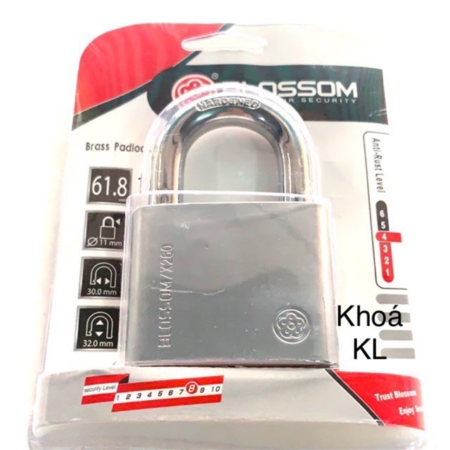Ổ khoá 6 phân BLOSSOM hàng cao cấp (khoá bấm)