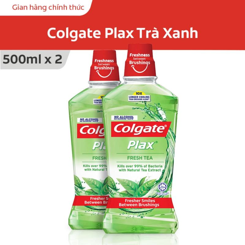 Bộ đôi Nước súc miệng Colgate Plax trà xanh 500ml nhập khẩu