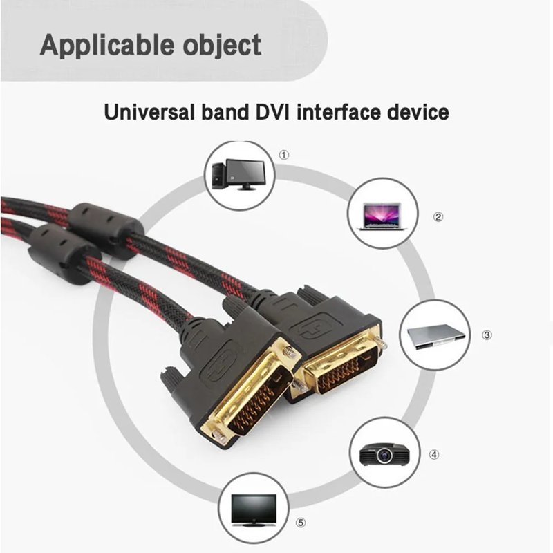 Dây cáp bọc lưới 2 đầu DVI (24+1) dài 1,5m chất lượng cao