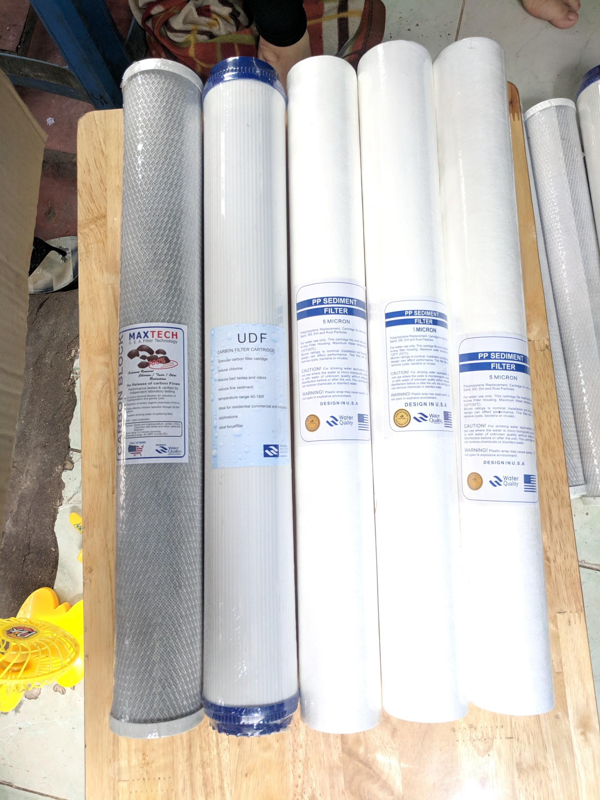 [HCM](ẢNH THỰC) Bộ sản phẩm ̀̀̀̀5 lõi lọc (gồm 3 lõi lọc số 1 & 1 lõi 2 & 1 lõi 3) 20inch