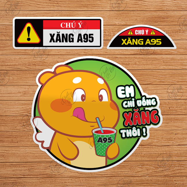 Bộ miếng dán trang trí nắp bình xăng tránh nhầm lẫn trang trí nắp bình xăng xe ô tô