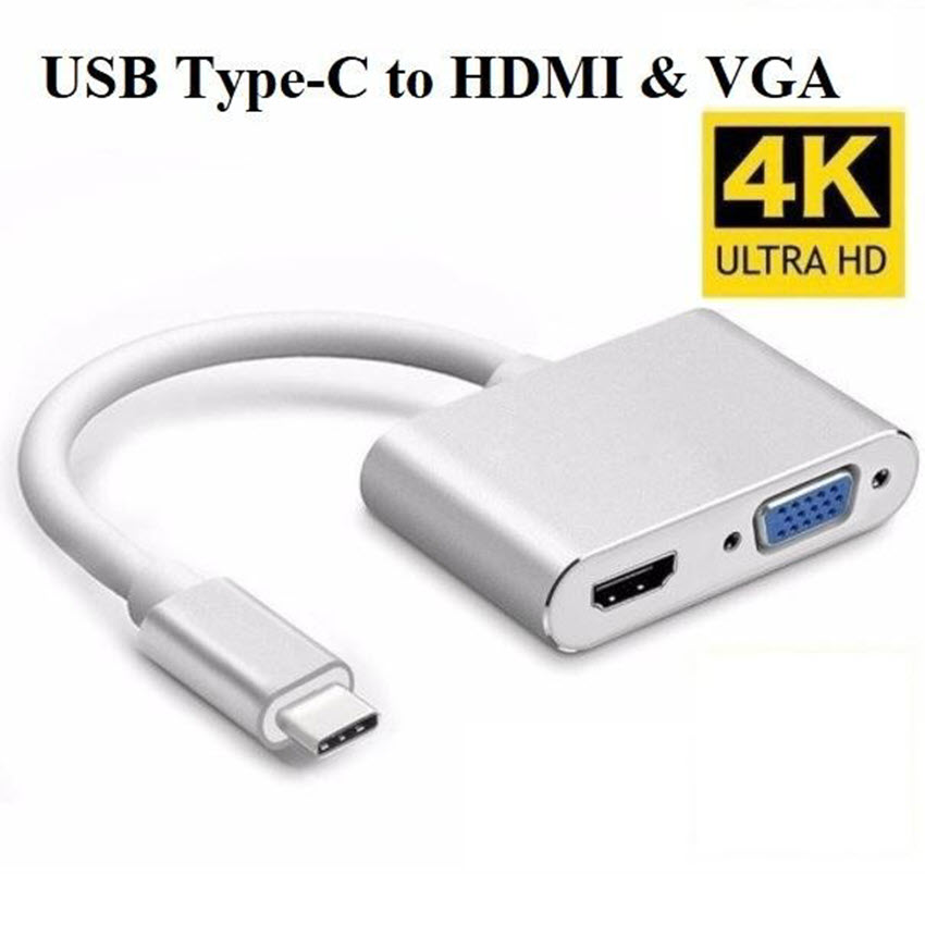 Cáp chuyển type-C ra HDMI và VGA chất lượng cao