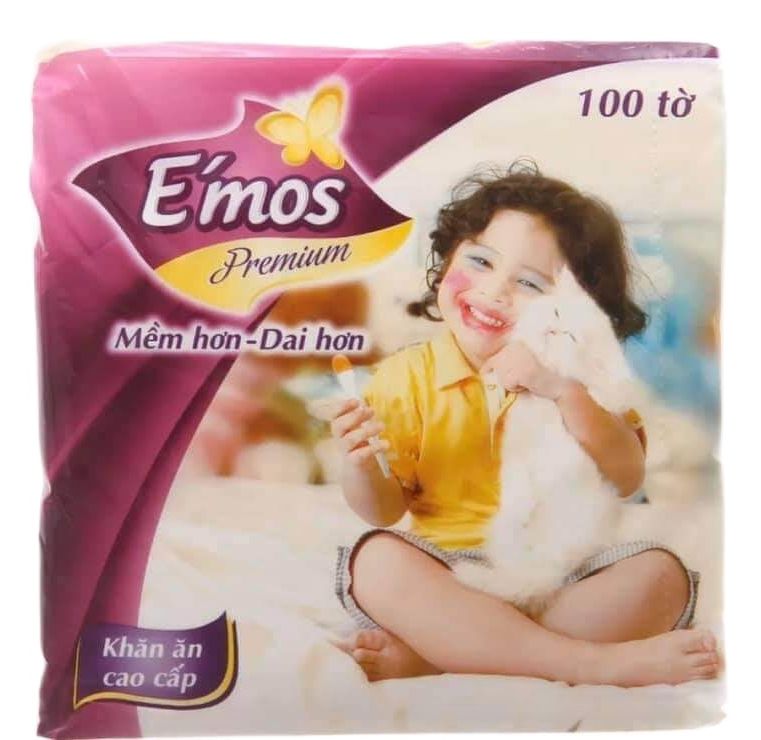 COMBO 5 GÓI KHĂN GIẤY EMOS LOẠI LỚN 33* 33