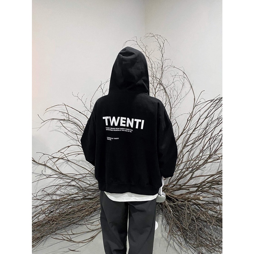 [Nhập Lazxuhuong03 - Giảm 40k/299k]Áo Hoodie Twenti Nỉ Cotton 2022 In Basic Form Ngắn
