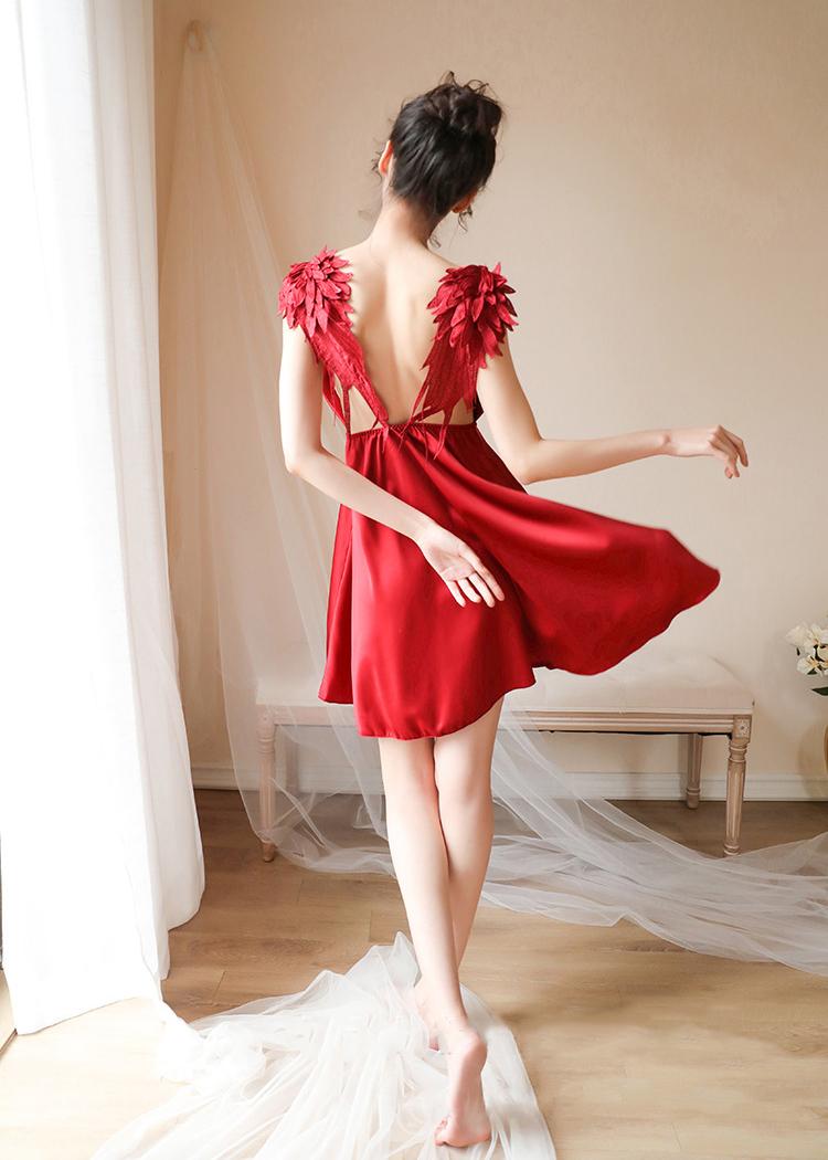 Silk nightgown fairy wings