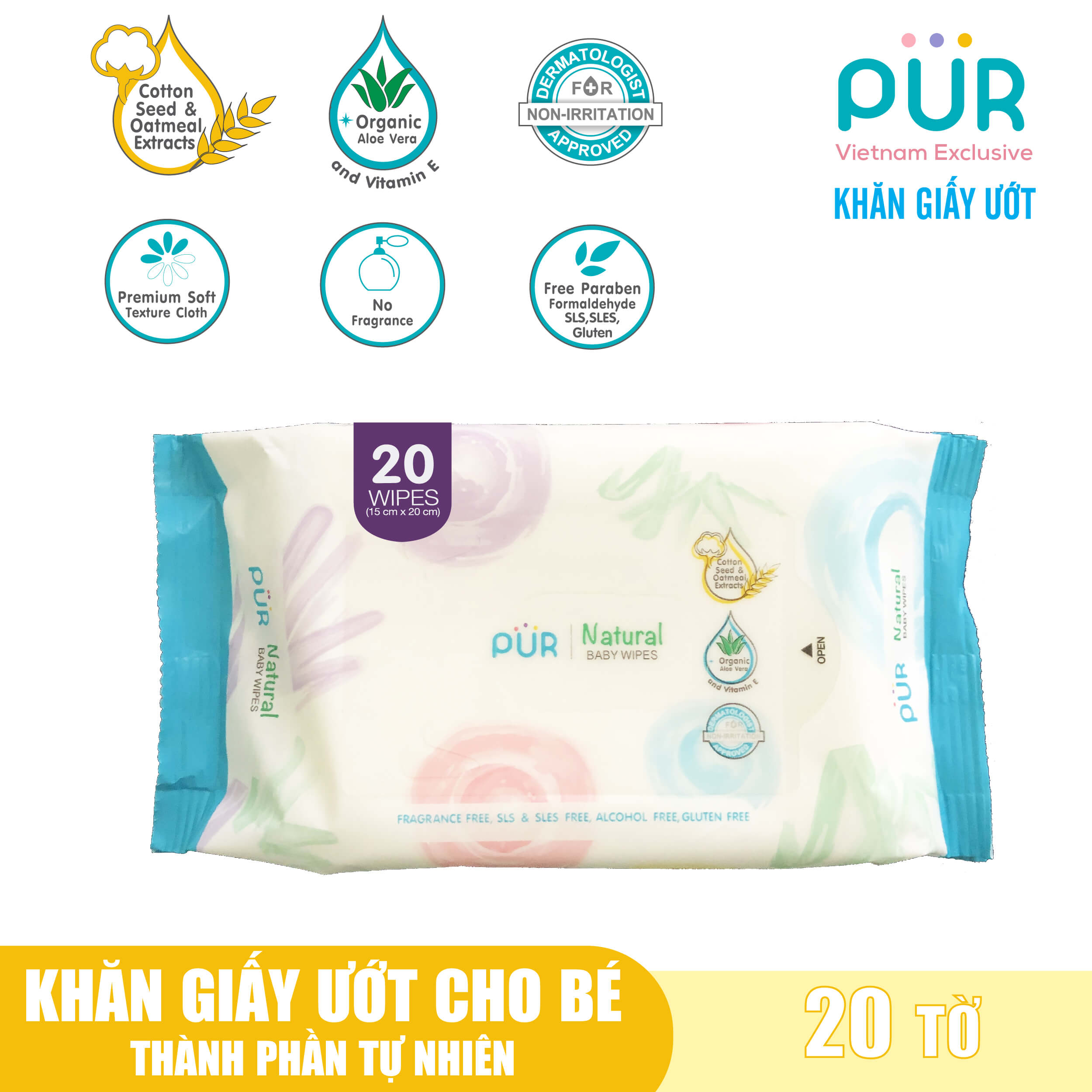 Combo 2 bình Pur Advanced 250ml - Tặng gói khăn ướt Pur
