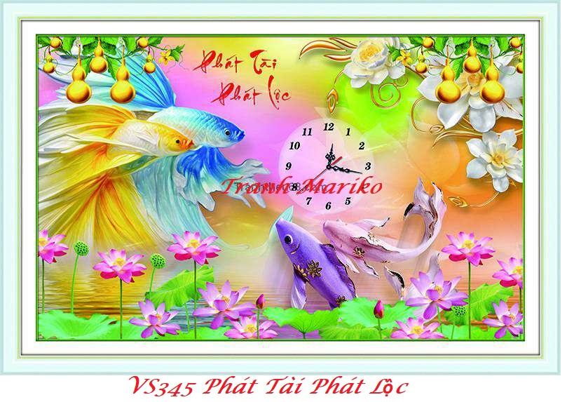 [HCM]Tranh đính đá Phát Tài Phát Lộc kích thước nhỏ ✅75×50 cm -️ VS345 Tranh MARIKO