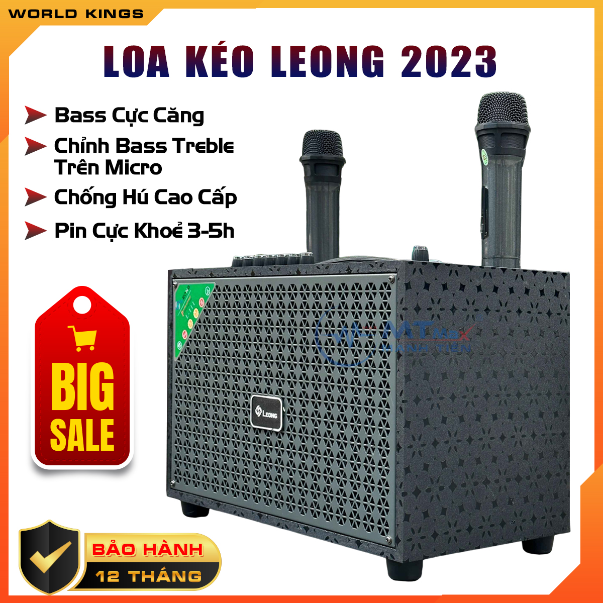 SALE-READY | Leong 2023 Bluetooth Karaoke Speaker with 2 Wireless Mic, Stretch Bass, Soaring Sound, Connect BF, USB, TF, Treble Bass Adjustment on Microphone, Strong Battery, Suitable for Family, Picnic, Teaching Assistant.