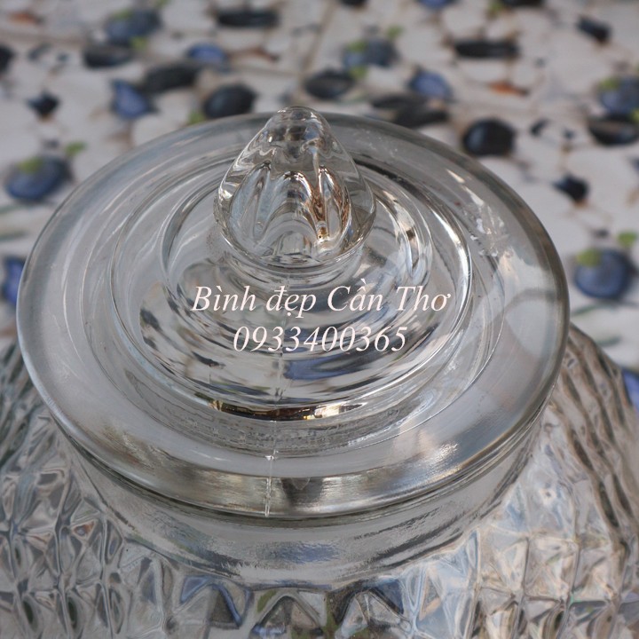 Bình thuỷ tinh ngâm rượu 15 lít có vòi