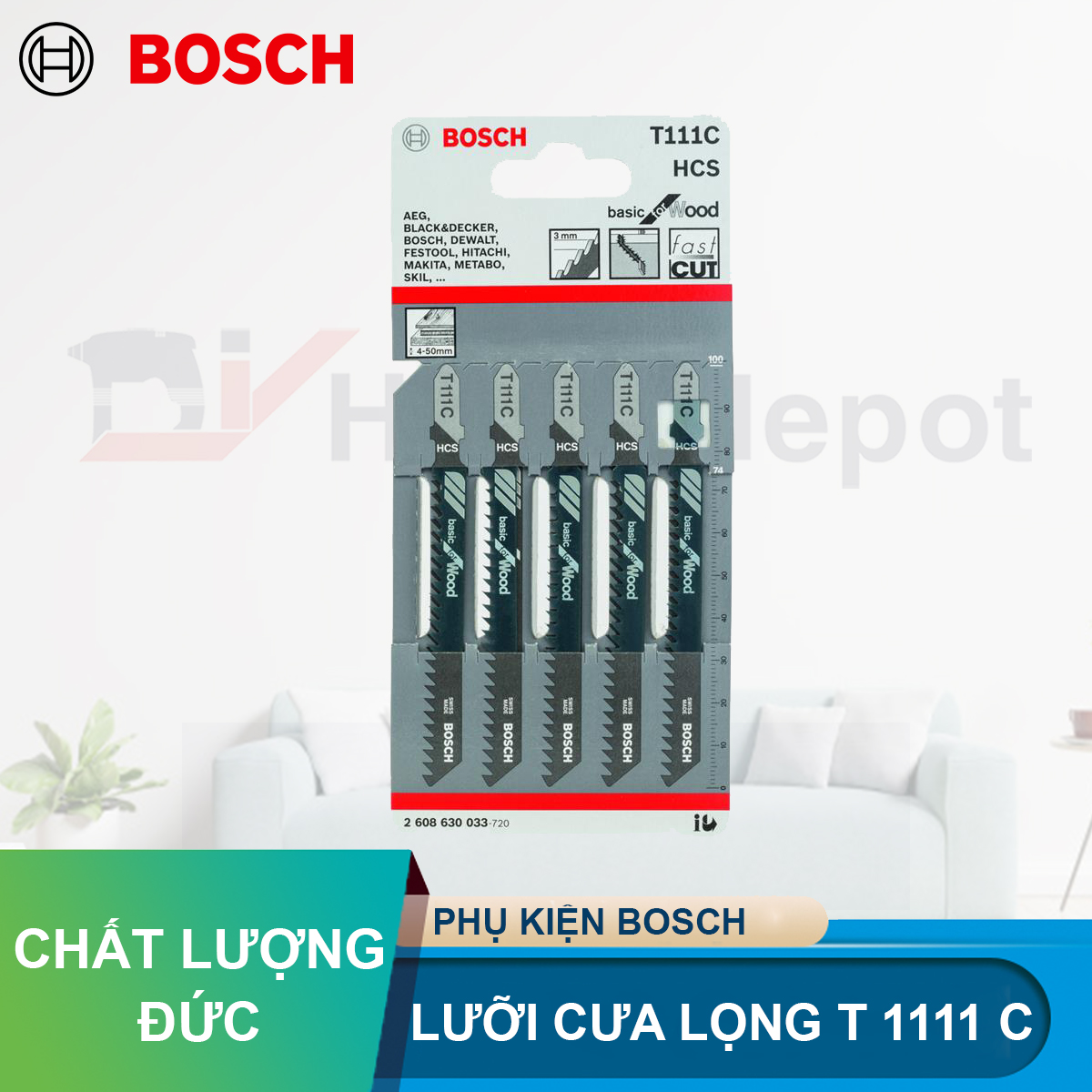 Bosch t 111 C Jigsaw Blades - Wood (Set of 5 Blades)
