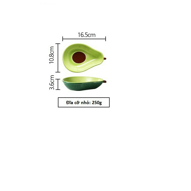 Bát sứ hình quả bơ 170ml cho bé ăn dặm